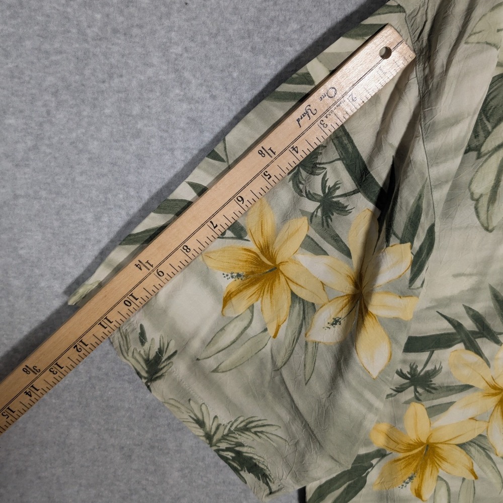 Tommy Bahama Shirt Mens XL Green Floral Palm Tropical Island‎ Retro Relaxed Fit - Picture 12 of 12